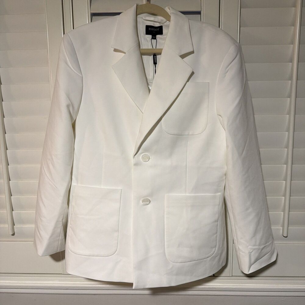 Bardot Halia Oversized Blazer In Orchidwht XS